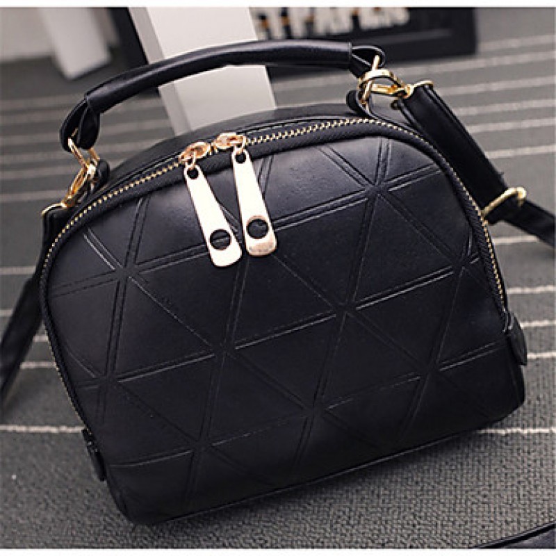 Women PU Baguette Shoulder Bag - White / Pink / Bl...